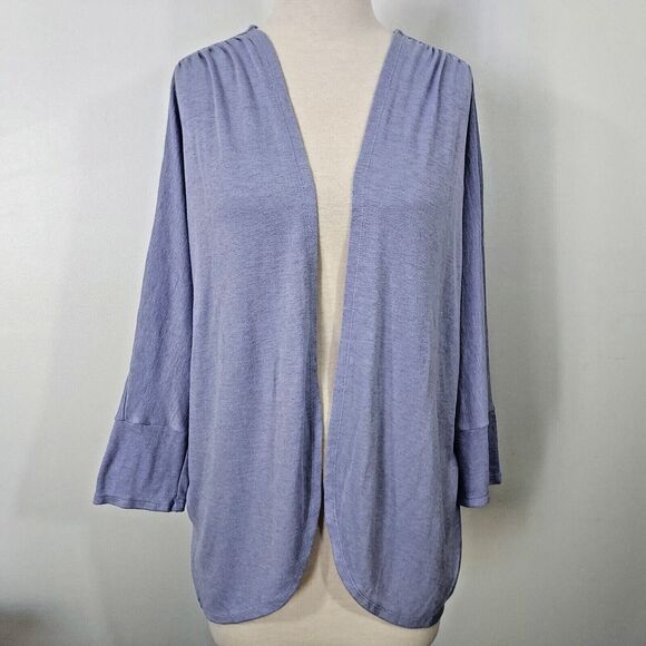 Northern Reflection Cardigan Sweater XL Stretch Soft Open Front Flowy Purple - Picture 2 of 13